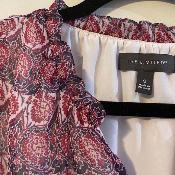 The Limited, Sleeveless Bohemian Dress, Pink & Navy w/a Thread of Shimmer - Picture 3 of 9